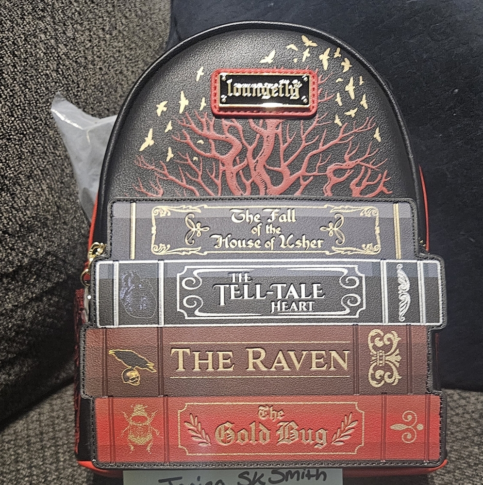 Loungefly Black and Red Backpack